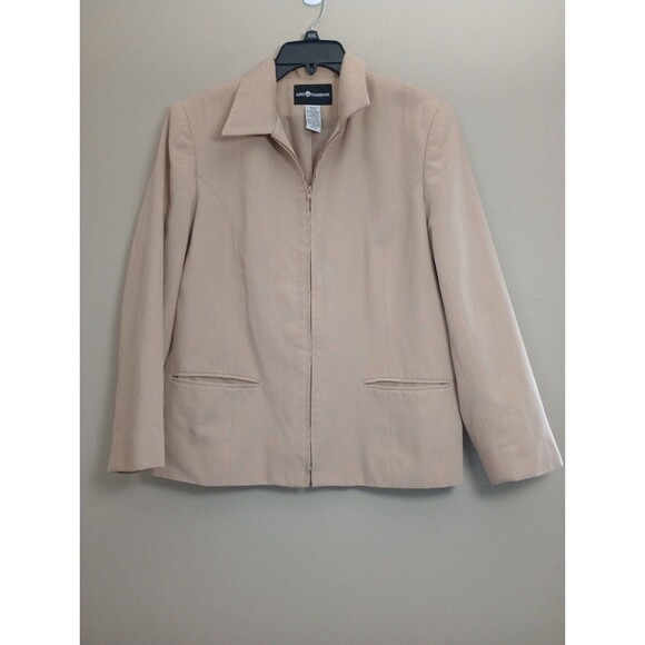 Sag Harbor Jackets & Blazers - Sag Harbor Tan Zip Up Jacket Size 14